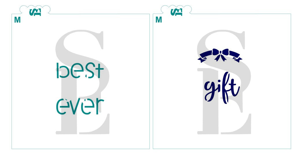 Best Gift Ever Layered Digital Design Cookie Stencil