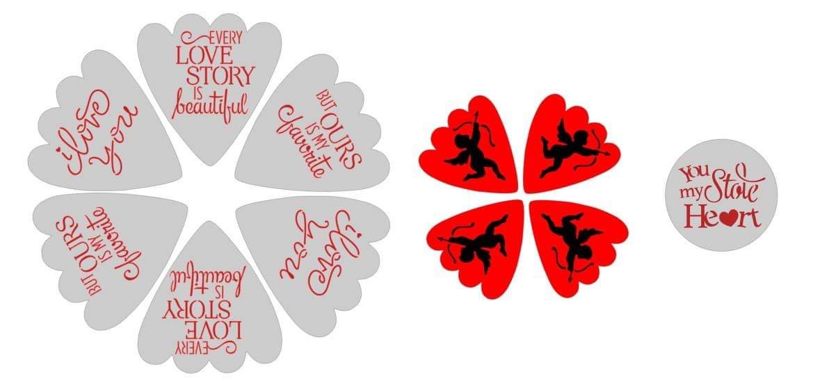 Valentine's Day: Cupid’s Arrow 5 pc Digital Design Stencil Set