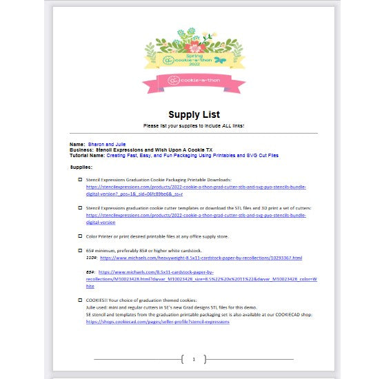 2022 Spring Cookie-A-Thon Grad Packaging Tutorial Bundle DIGITAL DOWNLOADS