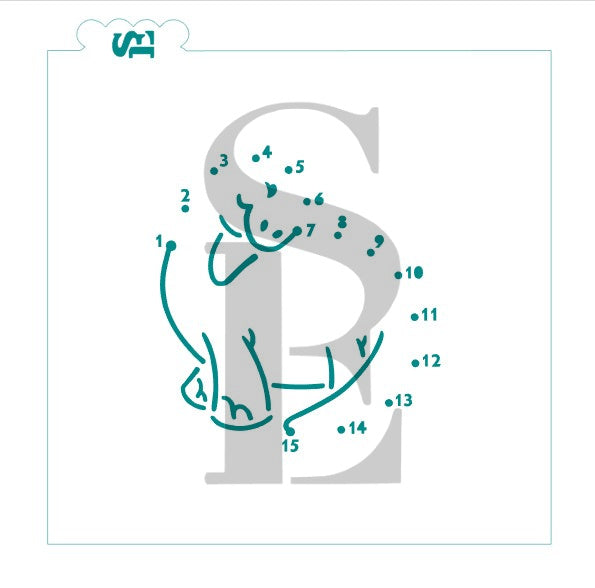 Dinosaur Connect The Dot PYO Digital Design Cookie Stencil