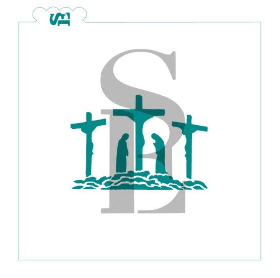 Easter Calvary Silhouette Stencil for Cookies, Cakes & Culinary Cookie Stencil
