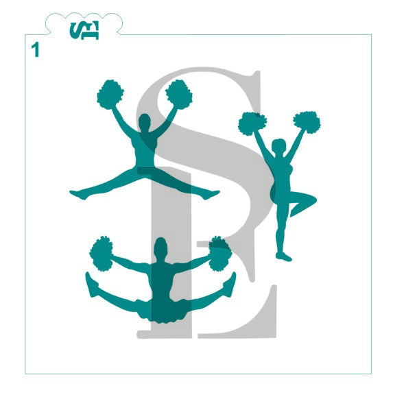 Cheerleader Silhouettes #1 and #2 Bundle Digital Design