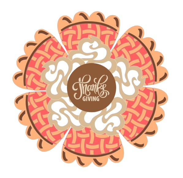 Cherry and Pumpkin Pie Slices Platters 3 Pc Digital Design Cookie Stencil