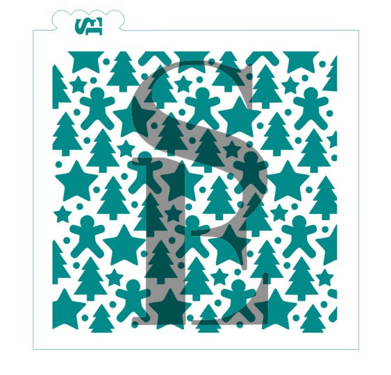 Christmas Cookies #2 Background Stencil for Cookies, Cakes & Culinary