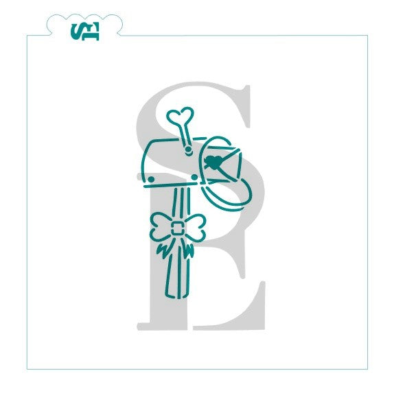 Mailbox w/ Love Letter Valentine PYO Digital Design Cookie Stencil