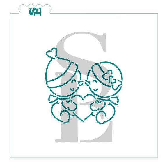 Snowman Valentine Couple PYO Stencil