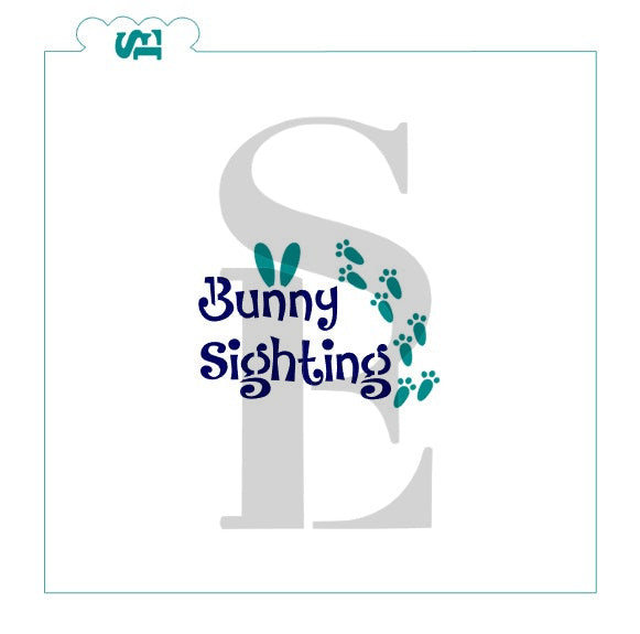 Bunny Sighting, Single and Layered Digital Design cookie stencil