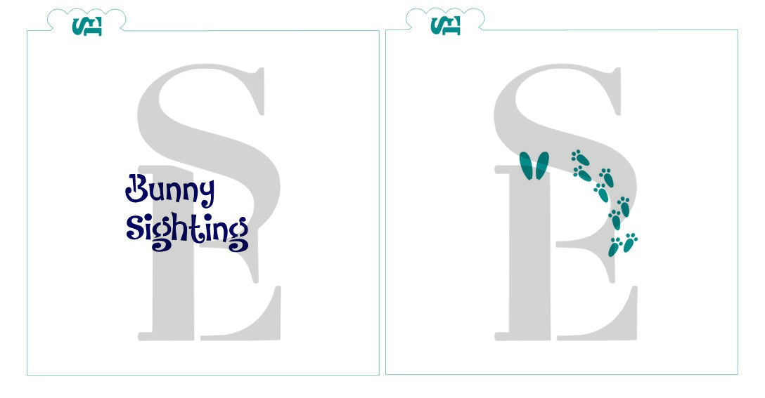 Bunny Sighting, Single and Layered Digital Design cookie stencil