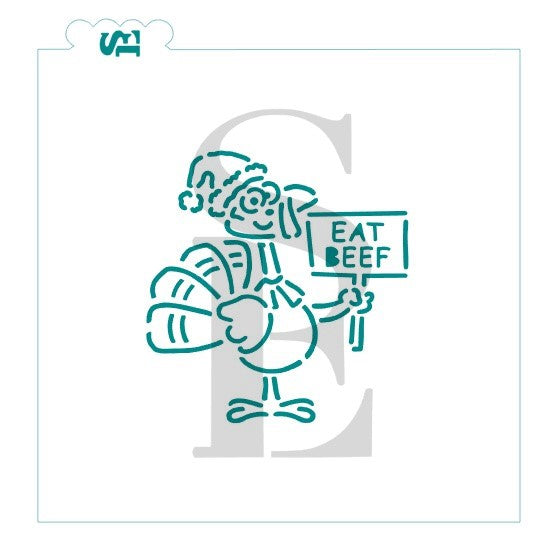 PYO Eat Beef and Happy Thanksmas! Turkey Digital Design Cookie Stencil