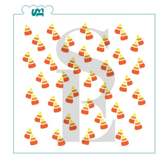 Candy Corn Background Stencil for Cookies, Cakes & Culinary