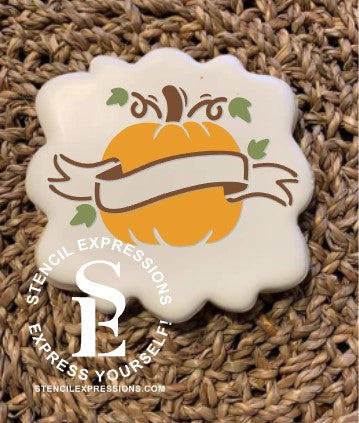 Layered Pumpkin with Personalizable Banner Digital Design *