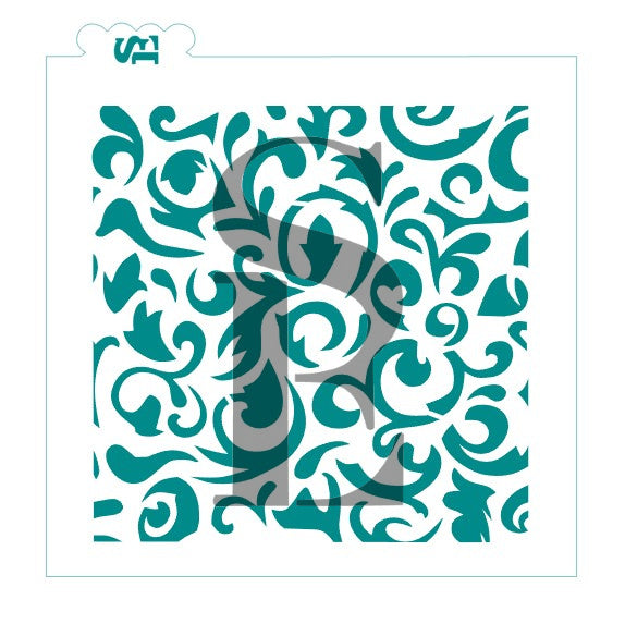 Fancy Flourish Background Cookie Stencil