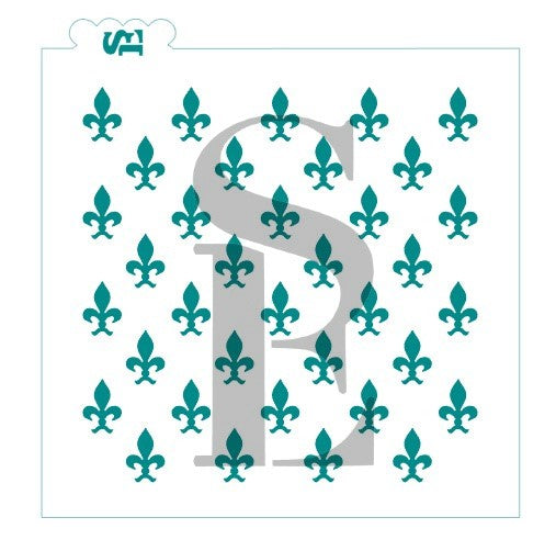 Fleur De Lis #1 Background Digital Design Cookie Stencil