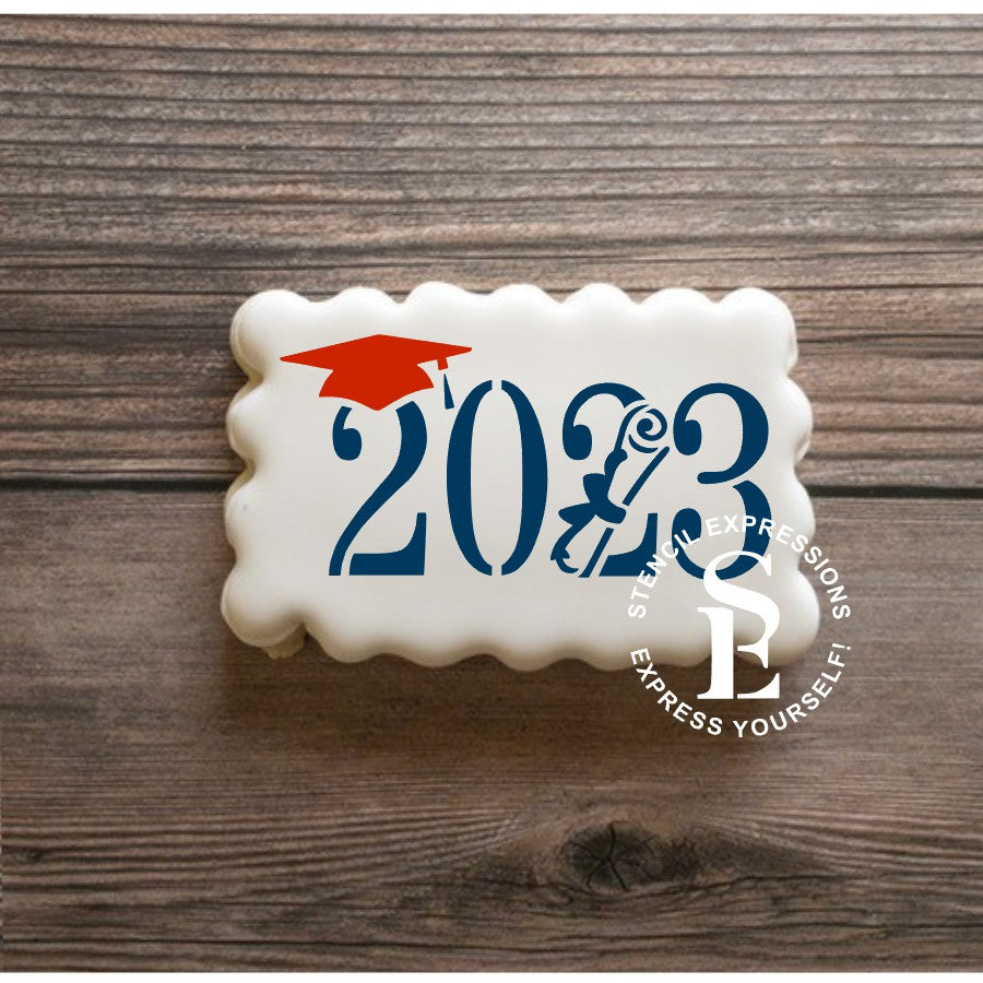 2023 Grad Cap & Scroll For Cookies, Cakes, Culinary *