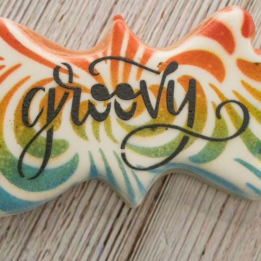 Groovy Floral Background Digital Design