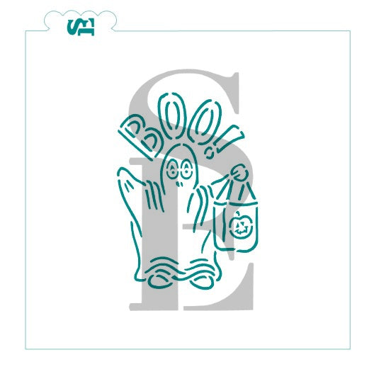 Boo Ghost Trick Or Treater PYO Digital Design cookie stencil
