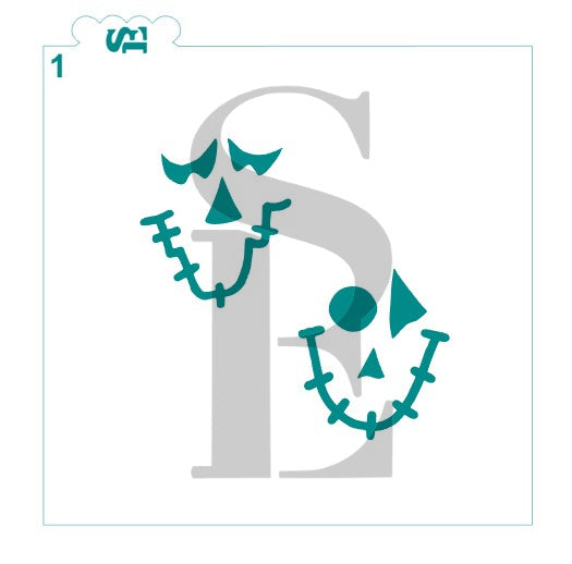 Scarecrow / Jack-O-Lantern Faces #1-4 Bundle Digital Design Cookie Stencil
