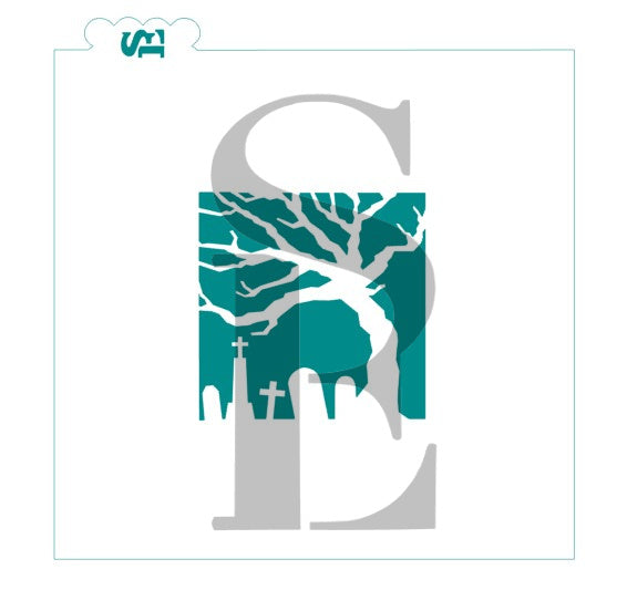 Halloween Cemetery Stencil for Cookies, Cakes & Culinary