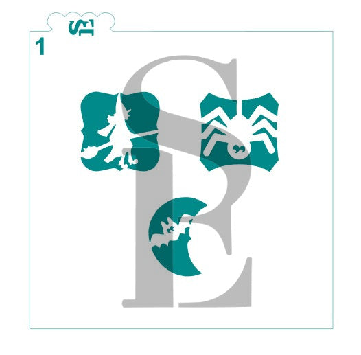 Halloween Minis, Reverse #1 - #5 Five Stencil Bundle for Cookies, Cakes & Culinary