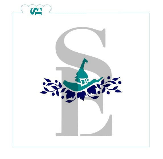 Witch Hat Swag with Vines Stencil for Cookies, Cakes & Culinary