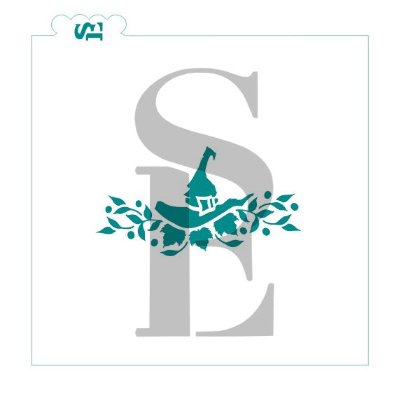 Witch Hat Swag with Vines Stencil for Cookies, Cakes & Culinary