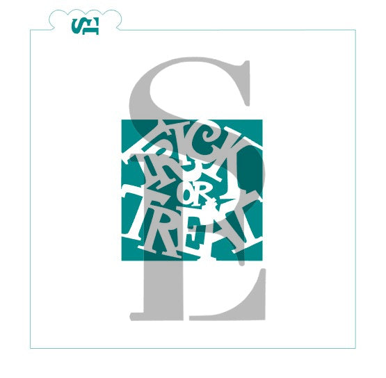 Trick or Treat Reverse Sentiment Digital Desgin Cookie Stencil