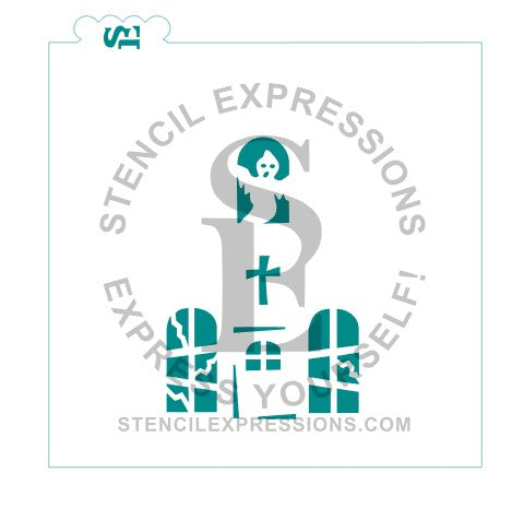Haunted Church & Mini Graveyard Stencil and Cutters Bundle For Cookies, Cakes Culinary
