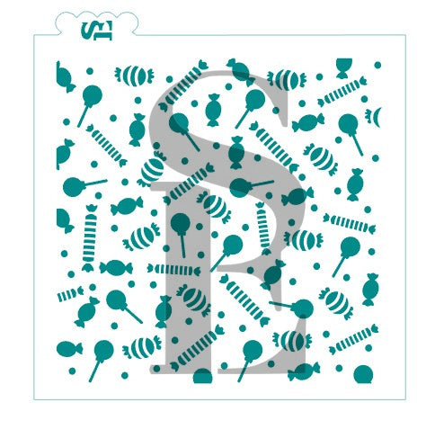 Candy Assortment Background Stencil for Cookies, Cakes & Culinary