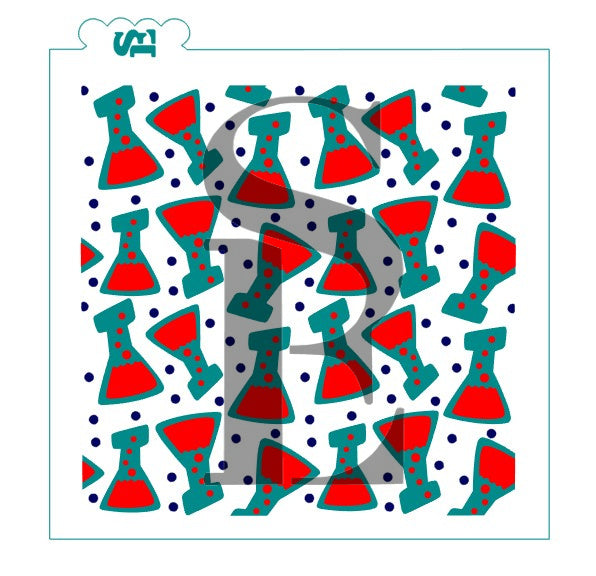 Science Beakers Layered Background Digital Design Cookie Stencil