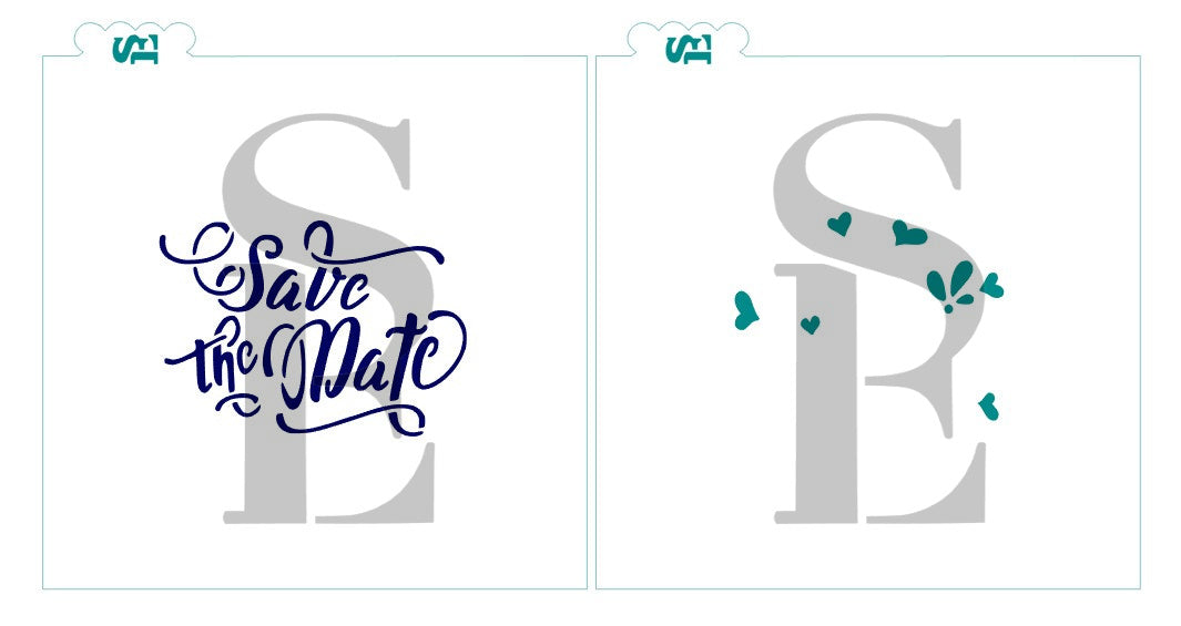 Save The Date Layered Digital Design cookie stencil