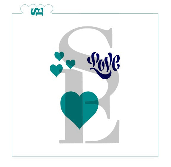 Love Hearts Minis Digital Design Cookie Stencil