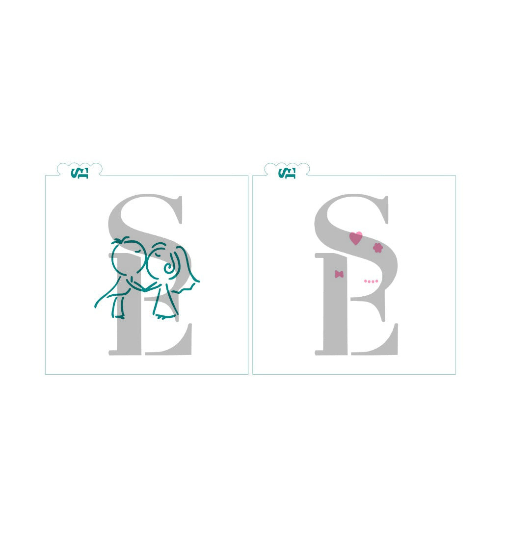 Wedding Couple Stick Figures #2 Digital Design Cookie Stencil