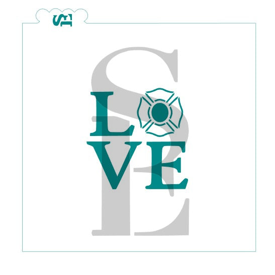 LOVE Firefighter Shield Digital Design