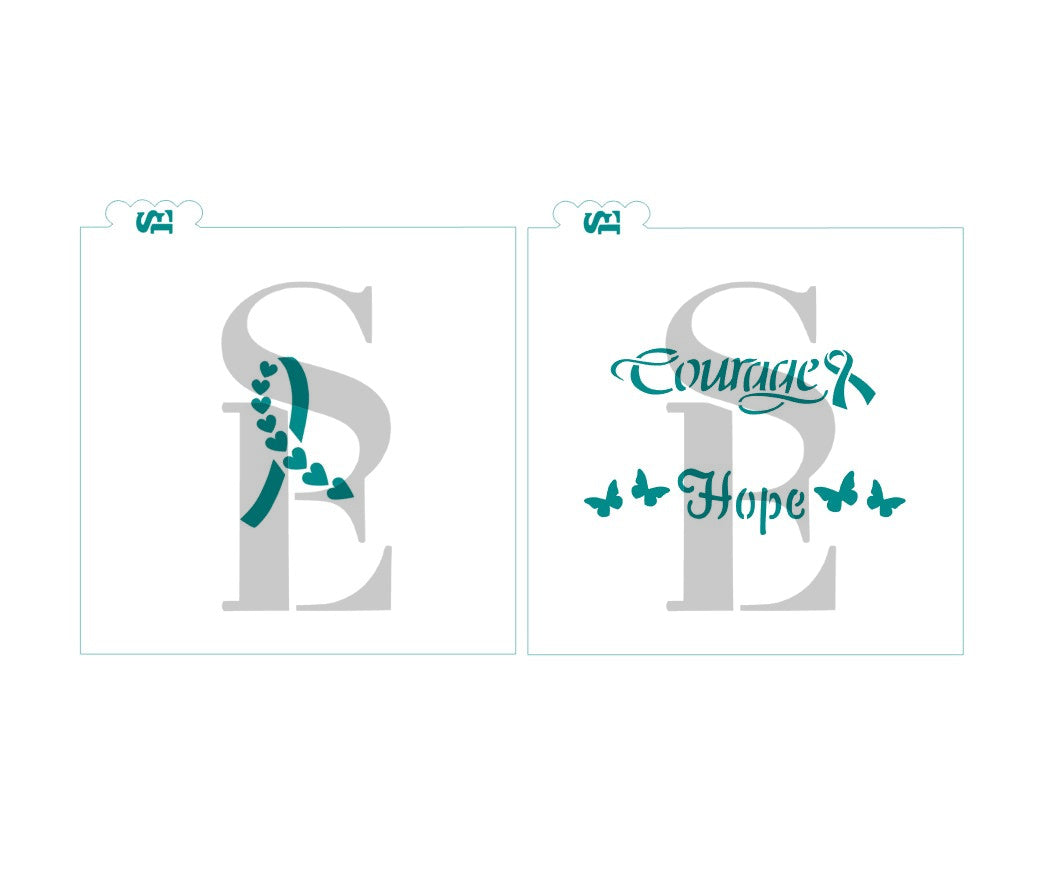 Heart Ribbon Cookie Stick Cancer Awareness Bundle Digital Design Cookie Stick Courage Hope