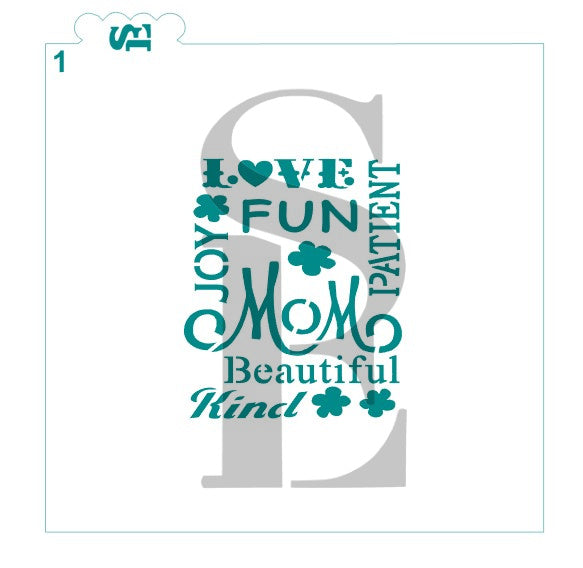 MOM Subway Art #1 and #2 Digital Design Cookie Stencil