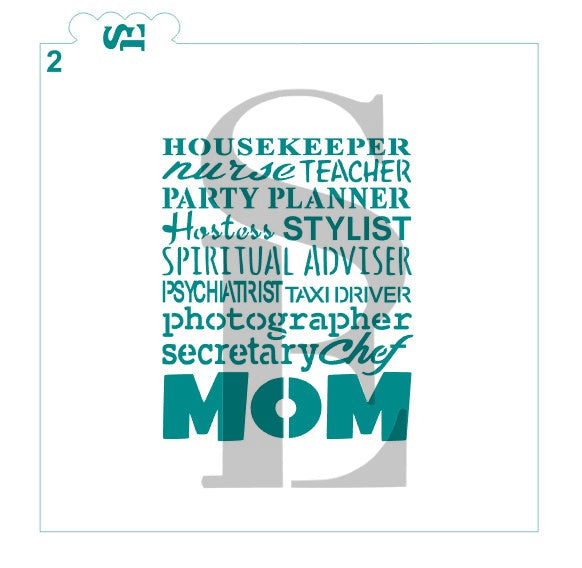 MOM Subway Art #1 and #2 Digital Design Cookie Stencil