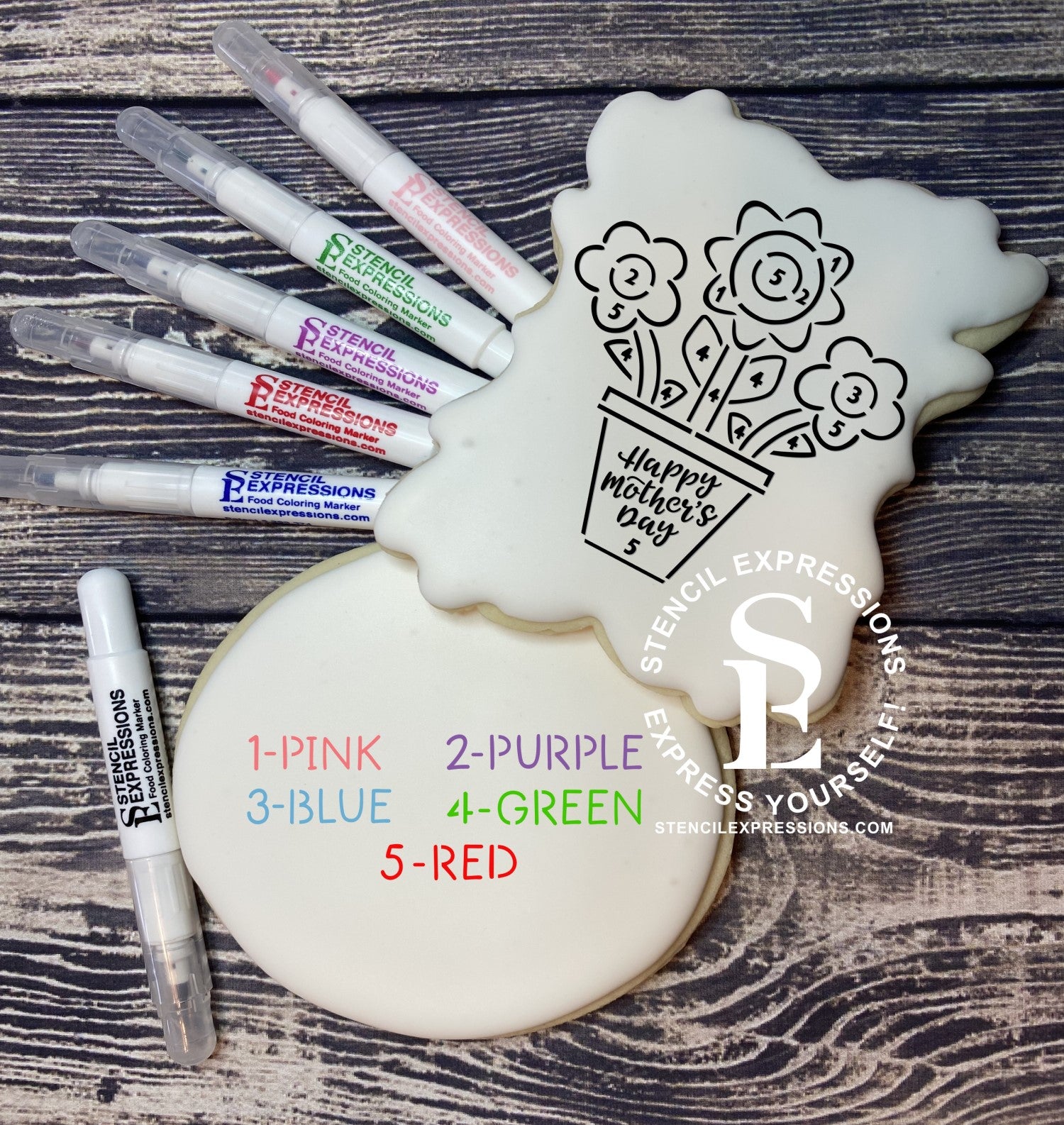 Mother's Day Flowers Paint by Numbers PYO Digital Design