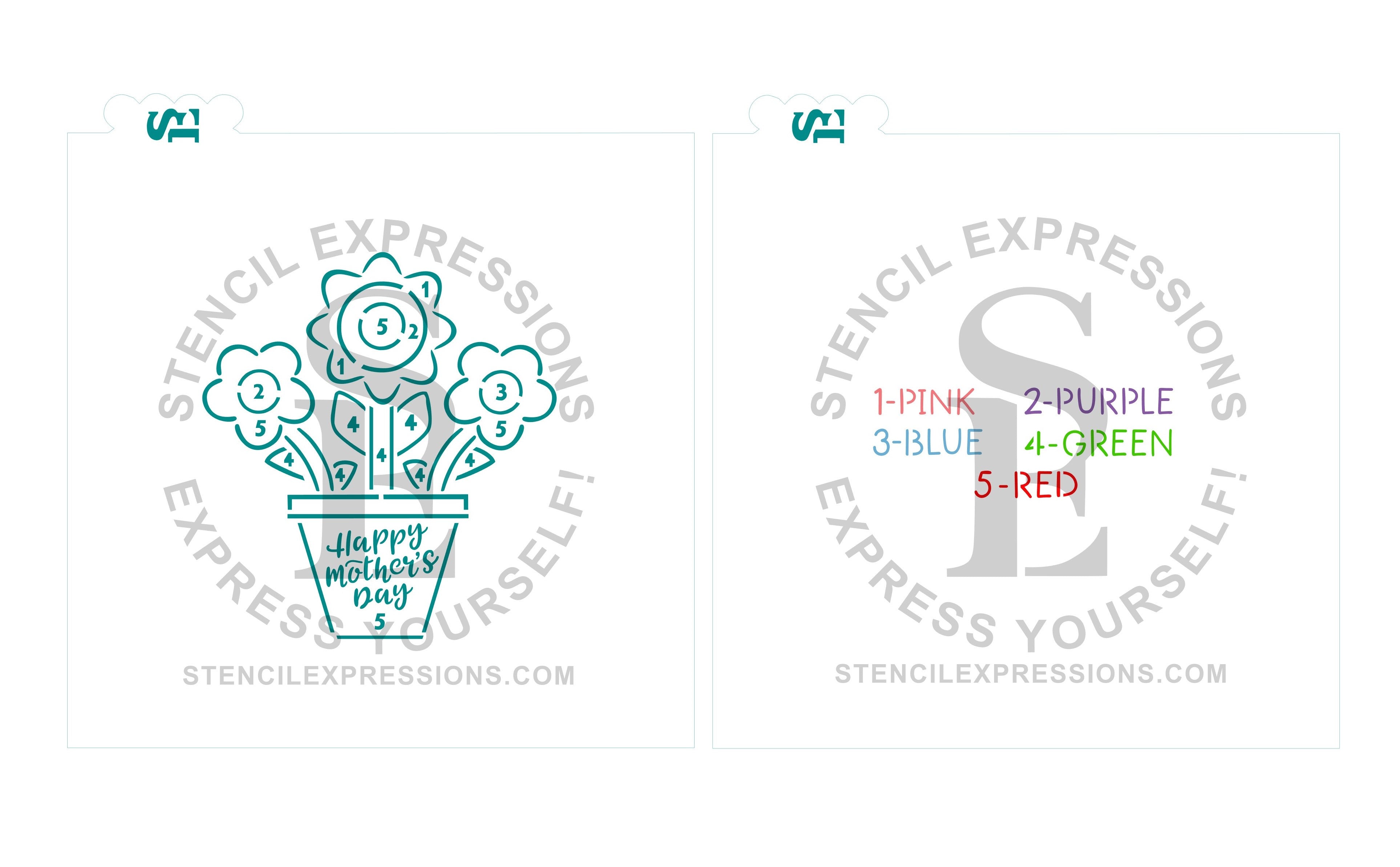 Mother's Day Flowers Paint by Numbers PYO Digital Design