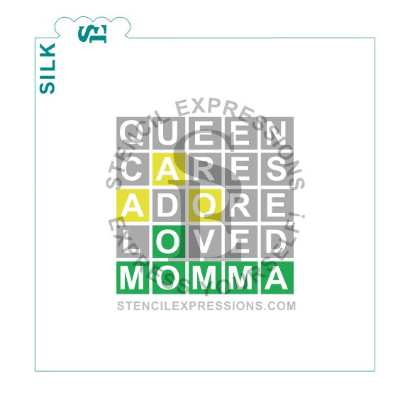 MOMMA WORDLE Puzzle SILKSCREEN SVG Digital Design Download *