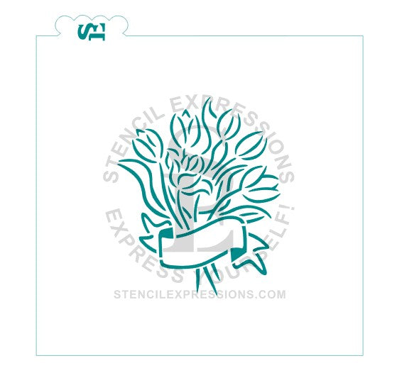 Flower Bouquet with Banner PYO SVG Digital Design Download *