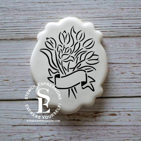 Flower Bouquet with Banner PYO SVG Digital Design Download *