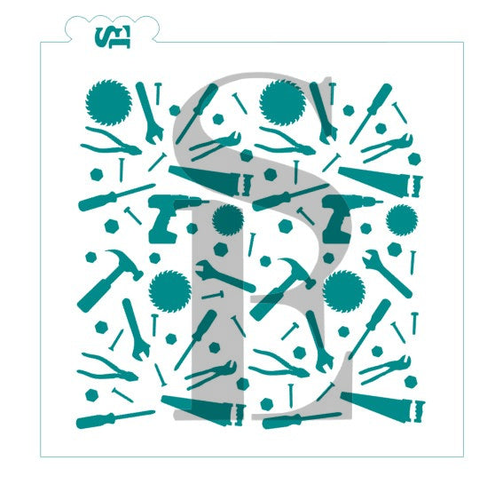 Tool Time Background Digital Design Cookie Stencil