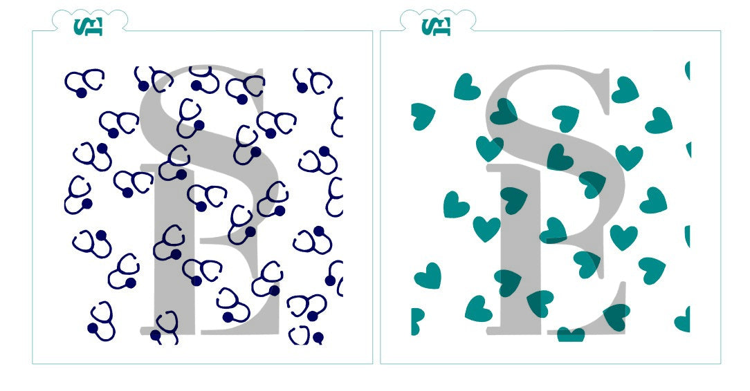 Stethoscope, Single and Layered Background Digital Design