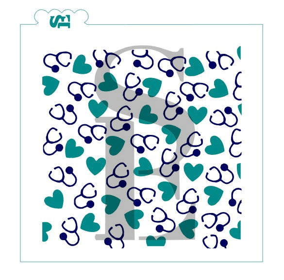 Stethoscope, Single and Layered Background Digital Design