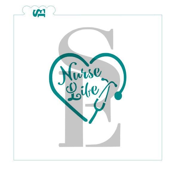 Nurse Life Heart, Single and Layered Digital Design Cookie Stencil