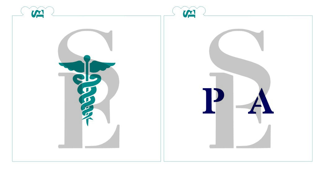 Medical Caduceus MD RN NP PA RM, Single and Layered Digital Design Cookie Stencil
