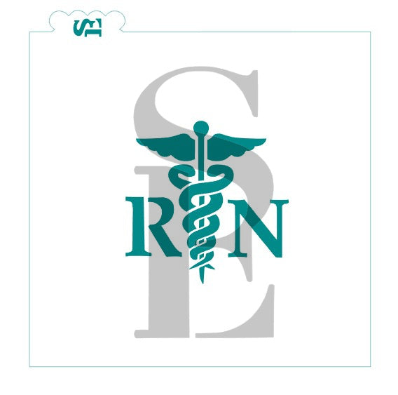 Medical Caduceus MD RN NP PA RM, Single and Layered Digital Design Cookie Stencil