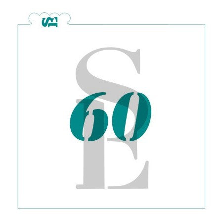 40, 50, 60 or 70 Numbers Digital Design Cookie Stencils great for anniversaries or birthdays