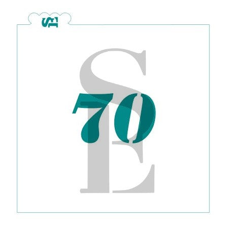 40, 50, 60 or 70 Numbers Digital Design Cookie Stencils great for anniversaries or birthdays