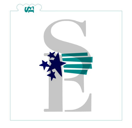 American Flag Abstract Digital Design Cookie Stencil